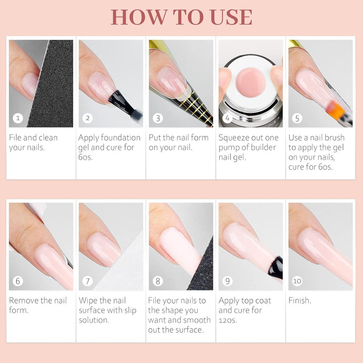 how to use the nude pink builder gel