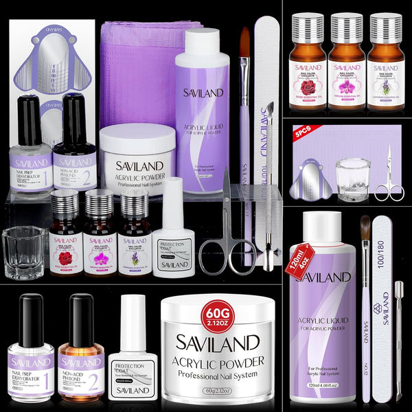 Saviland  Acrylic Nail Kit with 100% Essential Oil