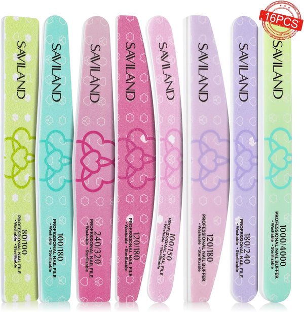 [US ONLY] 16 pcs Nail File Buffer for Acrylic Nails