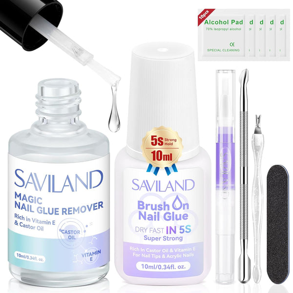5s Quick Dry Glue and Nail Glue Remover Kit
