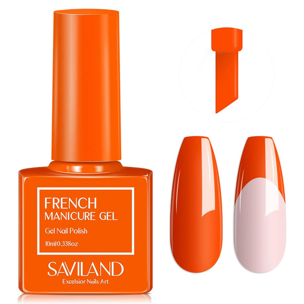 [US ONLY]Fall Orange French Gel Nail Polish