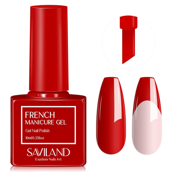 [US ONLY]Red French Gel Nail Polish