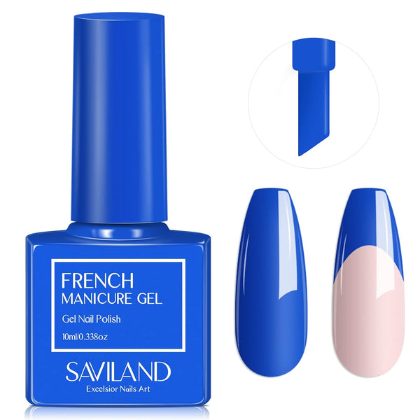 [US ONLY]Blue French Gel Nail Polish