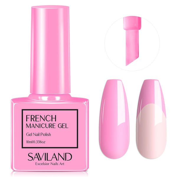 [US ONLY]Pink French Gel Nail Polish
