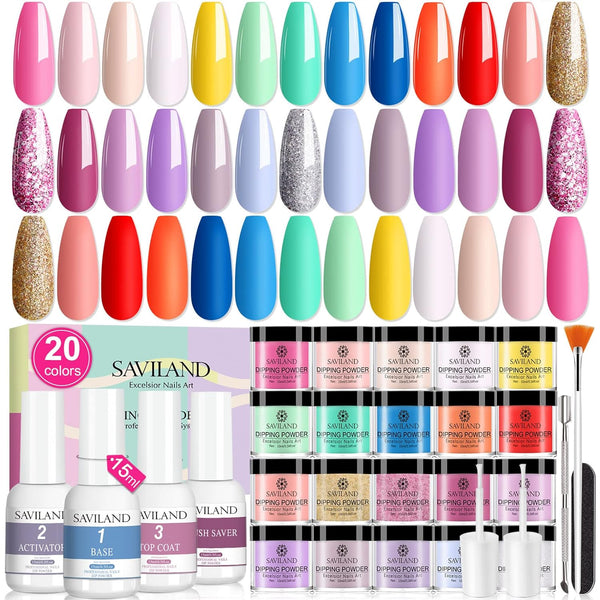 20 Colors Dip Powder Nail Kit Starter