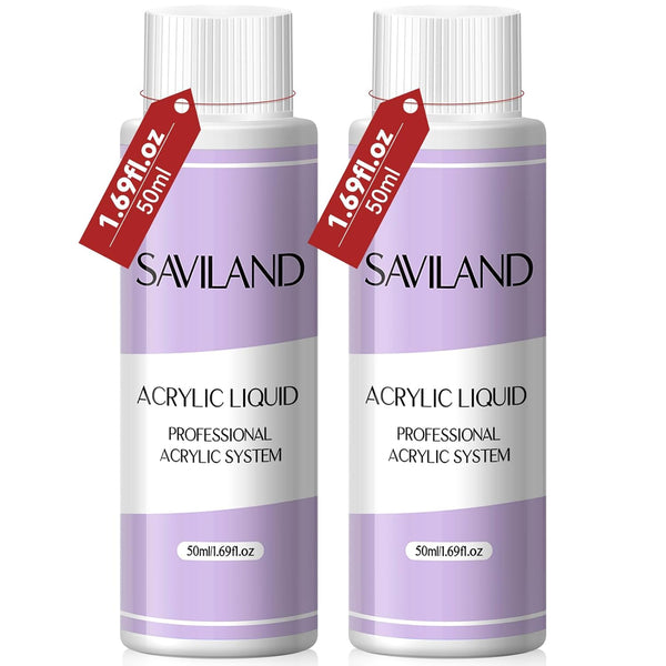 Saviland Professional Acrylic Liquid Monomer Set - (1.69 Oz, Pack of 2)