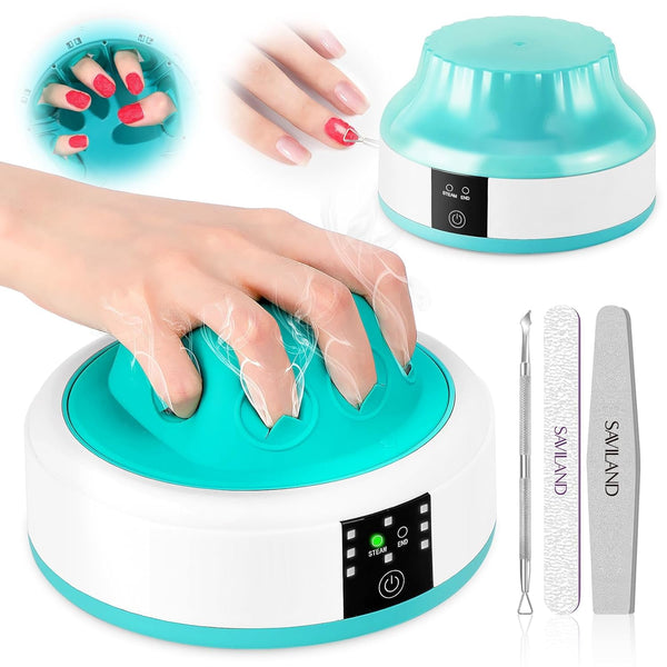 [US ONLY]Electric Nail Soaking Bowl: Automatic Heating Ultrafast Nail Polish Remover Machine Gentler Steam Acrylic Nail Remover Kit