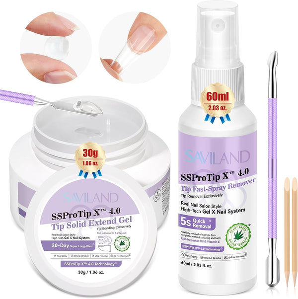 Saviland Solid Gel Nail Glue & Remover Kit