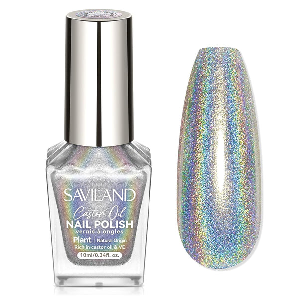 Saviland Holographic Laser Silver Chrome Quick Dry Nail Polish