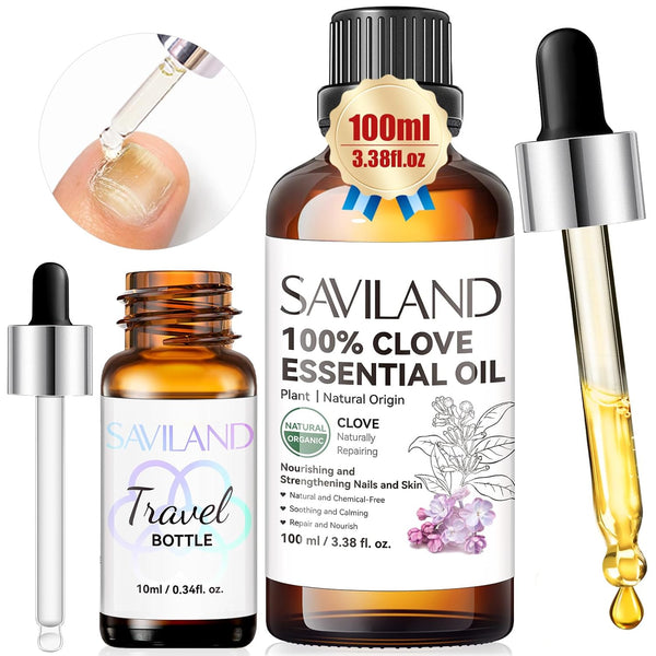 Saviland Natural Clove Oil for Effective Nail Toenail Fungus