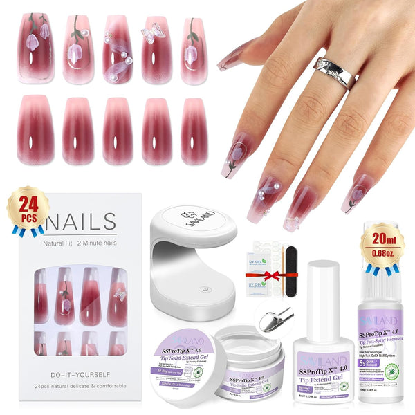 Saviland Butterfly Pinky Press-On Nails for Pretty