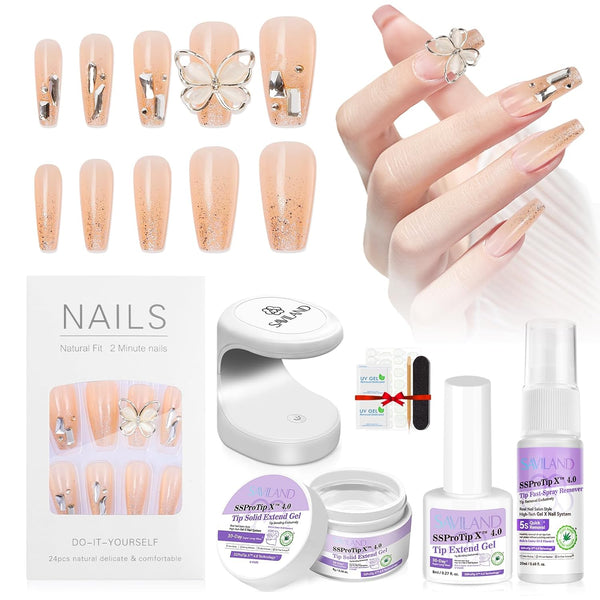 Wedding Press-On Nails for Bride Set: