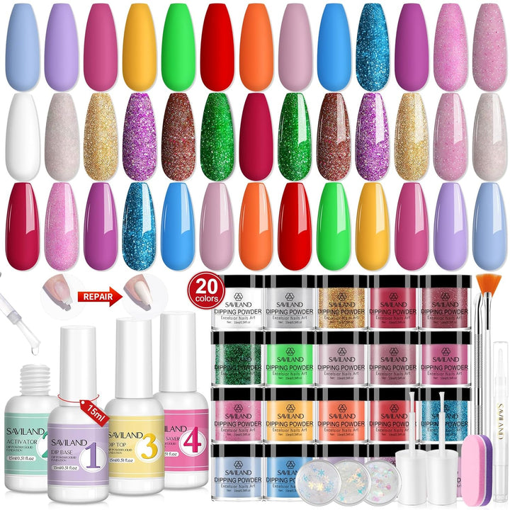 20 Christmas Colors Nail Dip Powder Kit