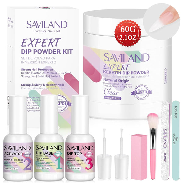 Saviland Clear Dip Powder Nail Kit