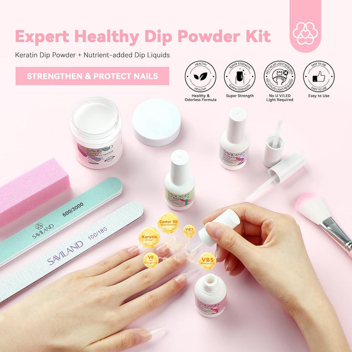 Saviland clear nail dip powder kit