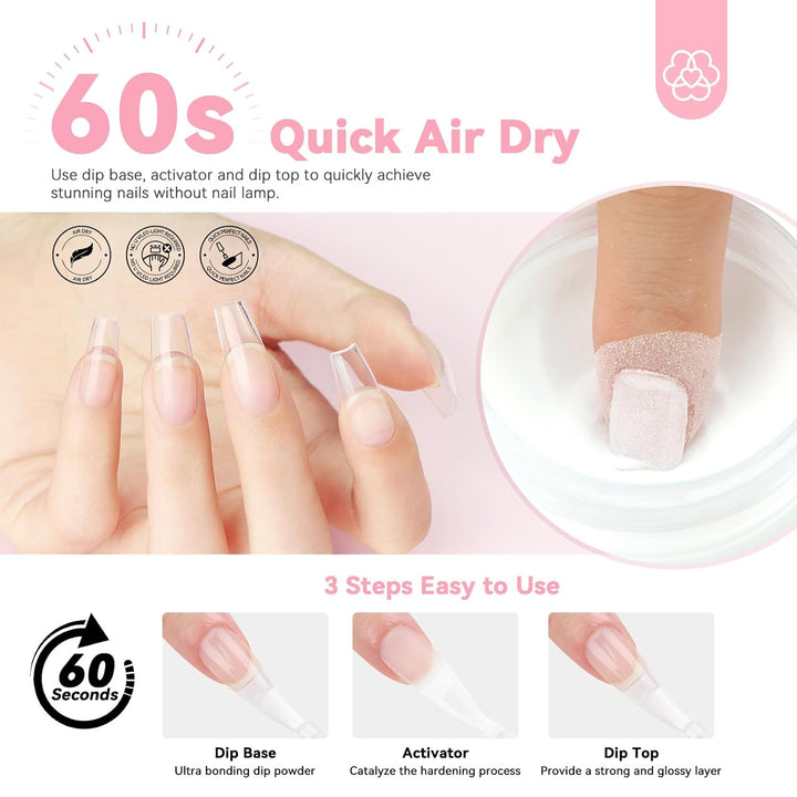 quick air dry clear dip powder kit