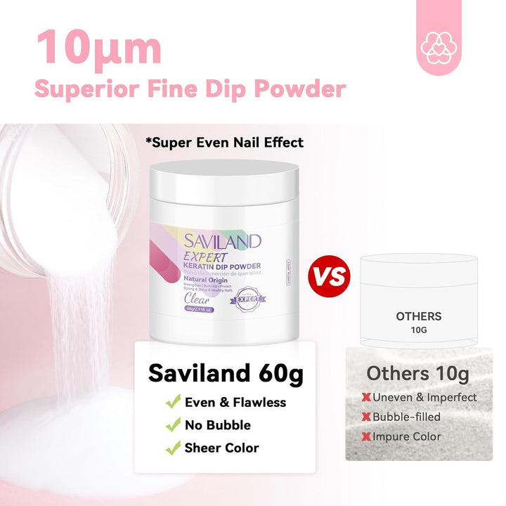 Saviland superior fine clear dip powder