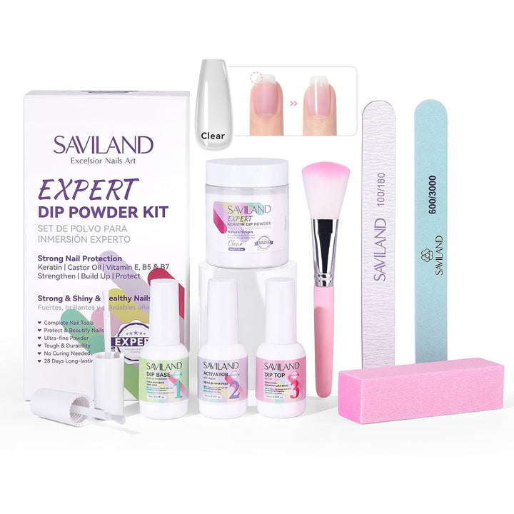 Savialnd clear nail dip powder kit