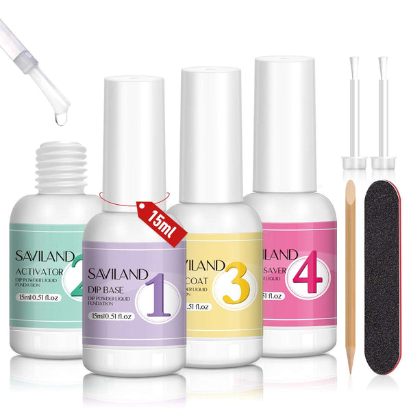 Saviland 4 PCS Dip Powder Liquid Set