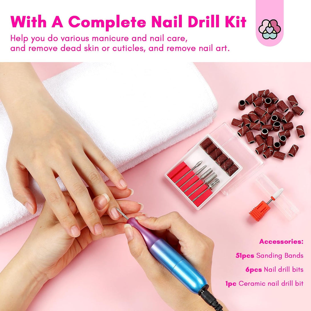 professional nail dip powder kit with nail drill kit