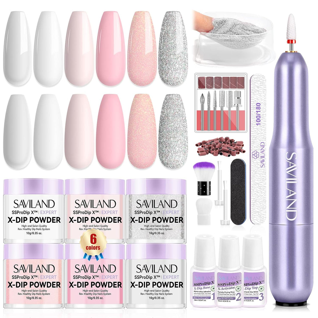 SSProDip X™ 6 Colors Dip Powder Nail Kit with Drill