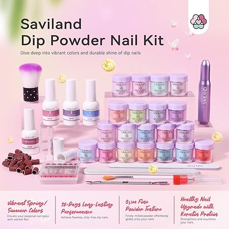 Saviland Dip Powder Nail Kit with Drill