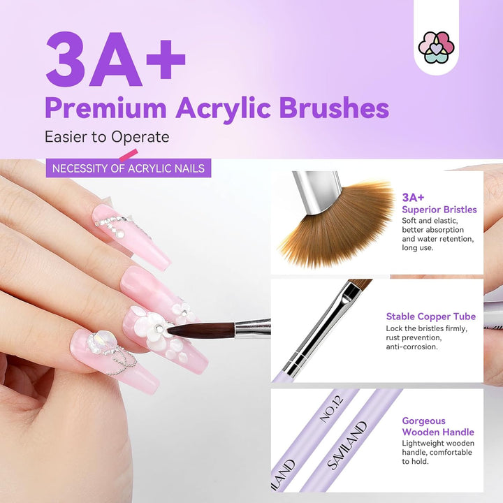 Saviland premium acrylic brushes