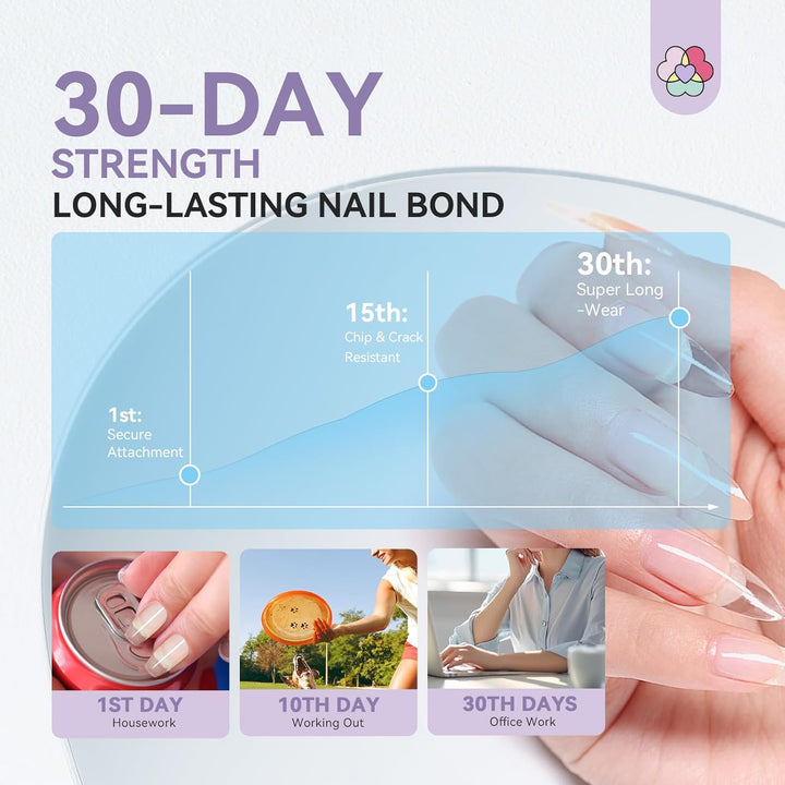 30 days lasting nail tips glue gel