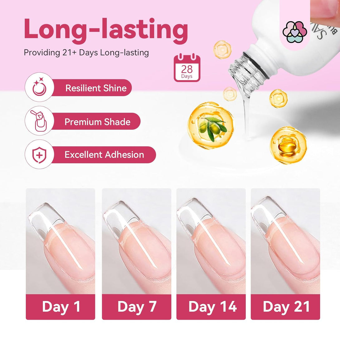 long lasting Clear and Pink Gel Builder Kit