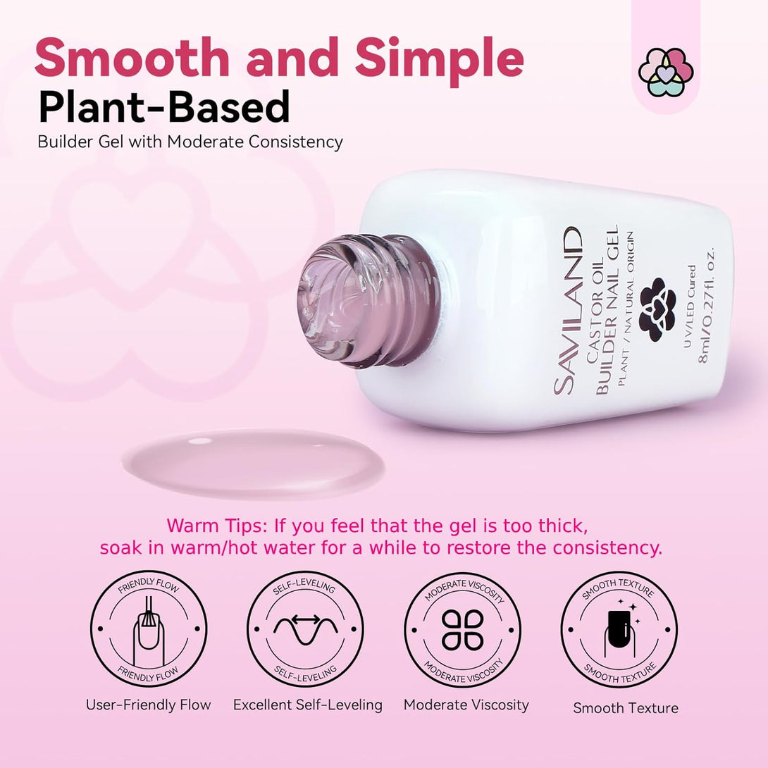 smooth and simple clear and pink nail gel builder