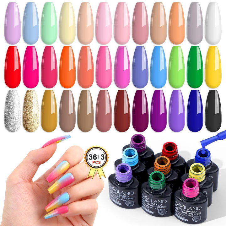 36 Colors UV Gel Nail Polish Set With Base & Top Coat