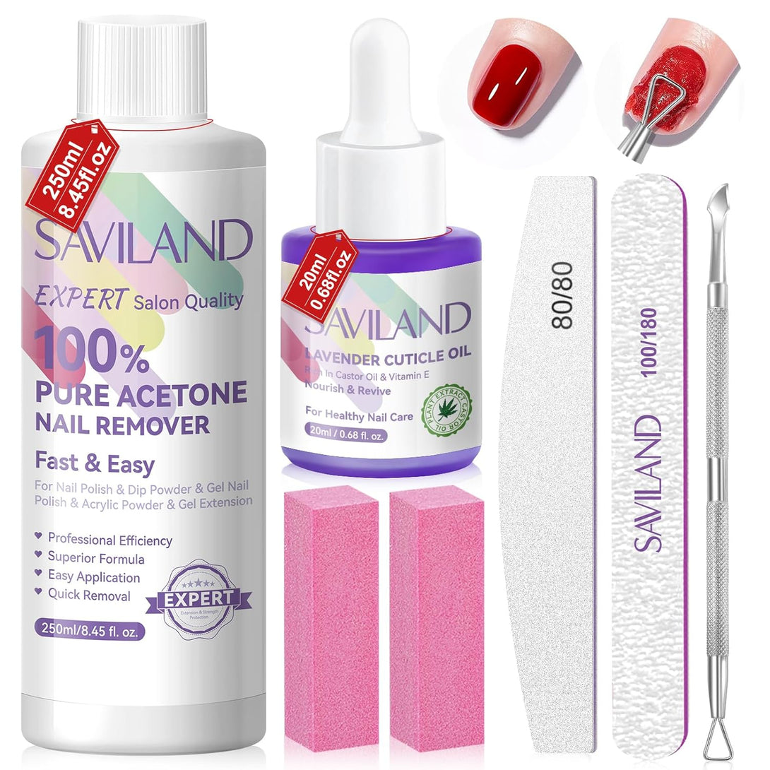 Saviland Acetone Nail Polish Remover Kit