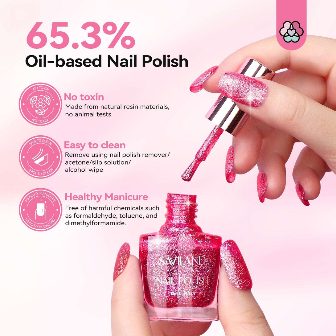 pink Glitter Nail Polish 0.34oz