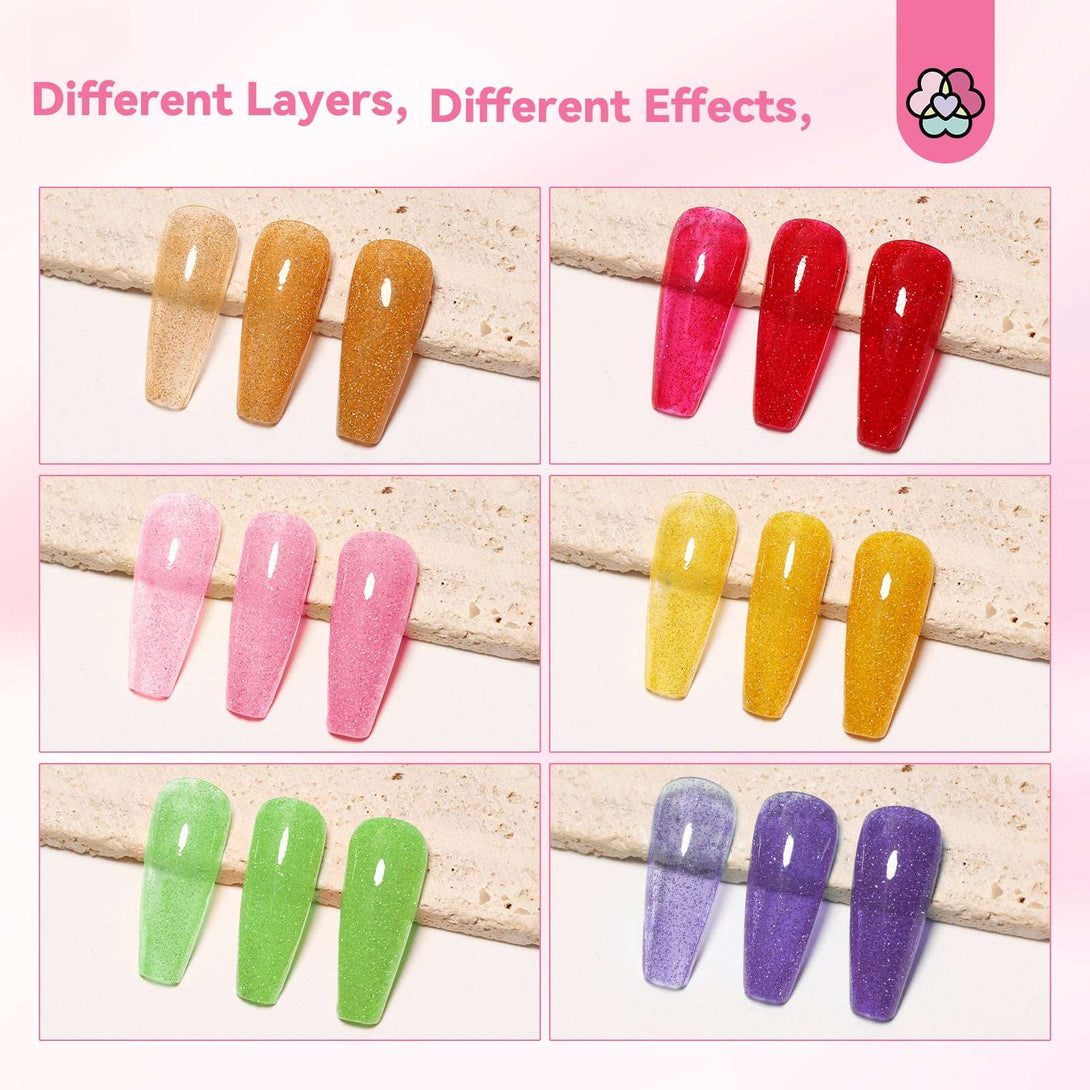 12 Colors non toxic Glitter Nail Polish set