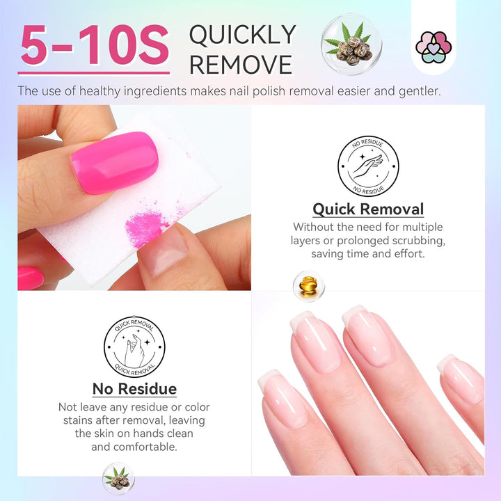 5-10s quickly remove bright nail polish