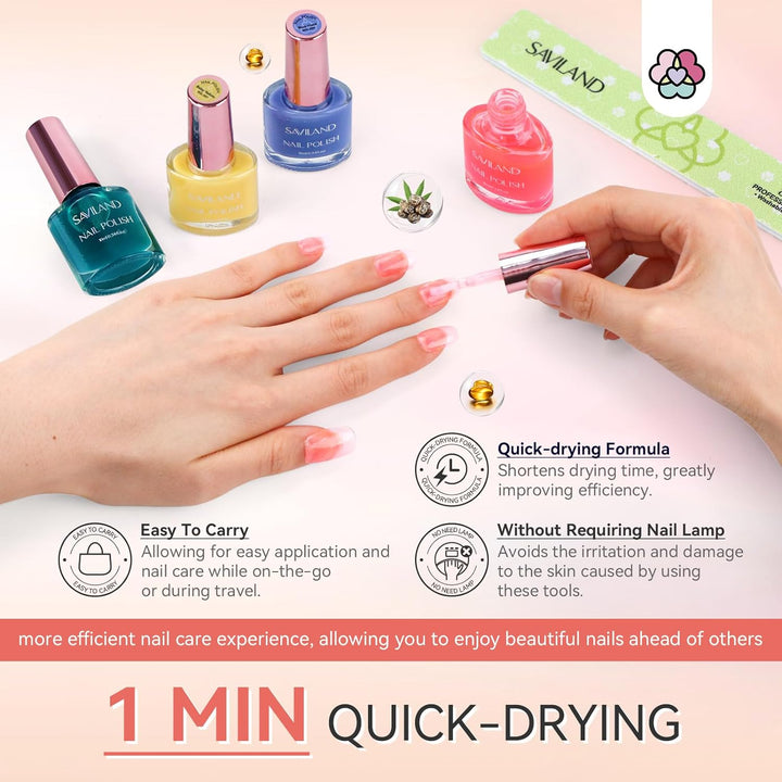 Saviland quick-drying jelly nail polish set