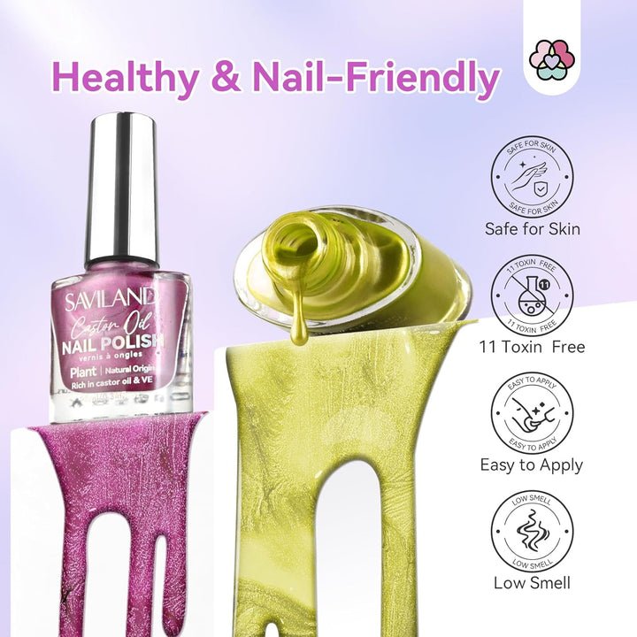 healthy SAVILAND dark metallic nail polish