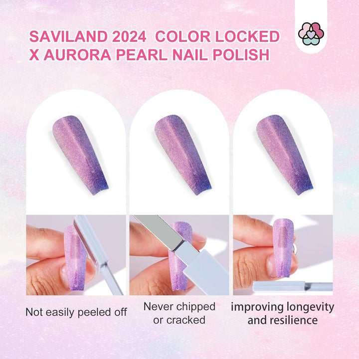 saviland holographic pearl nail polish