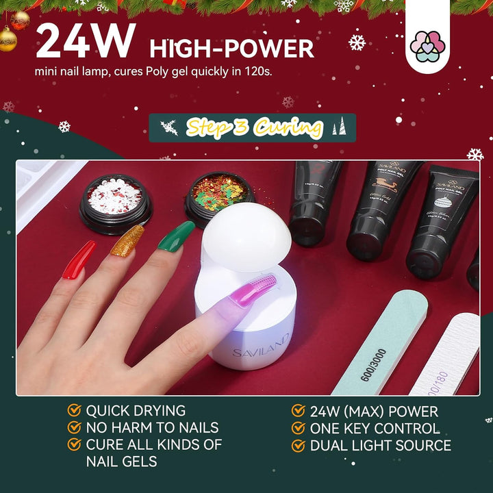 professional polygel nail kit with 24w UV LIGHT