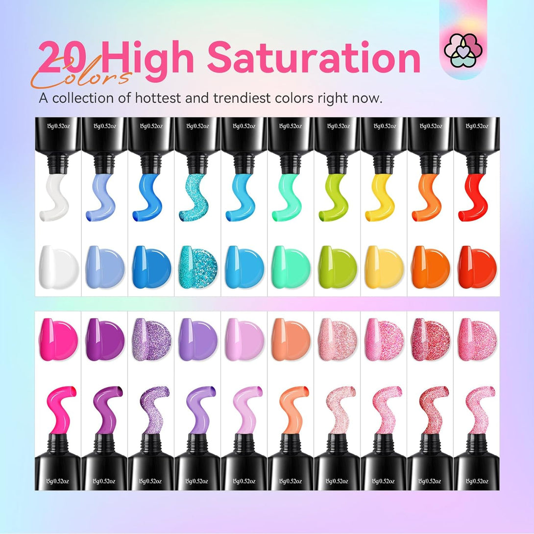 20 polygel colors set