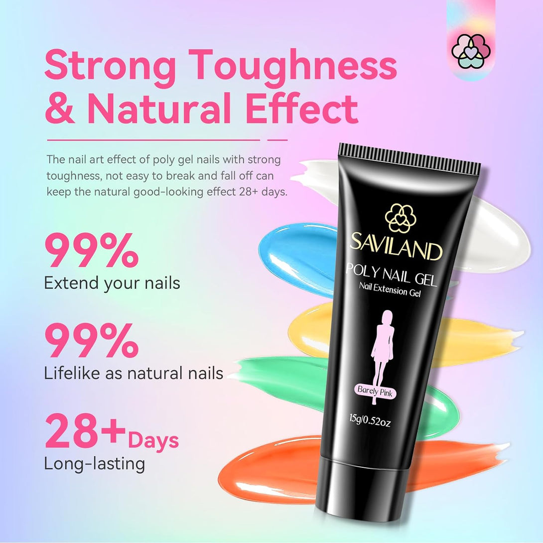 natural effect polygel colors set
