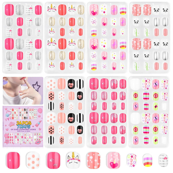 Saviland 168 Pieces Press on Nails for Kids