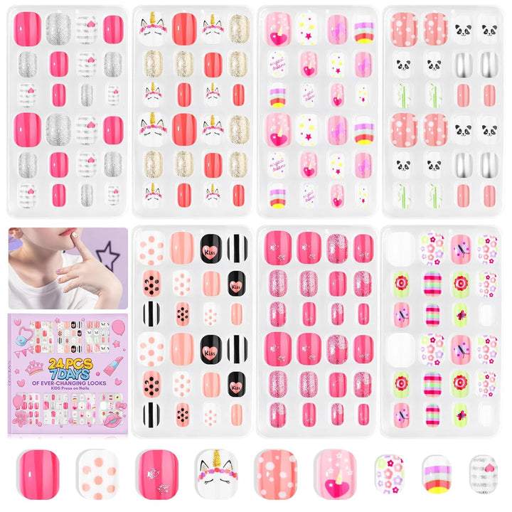 Saviland 168 Pieces Press on Nails for Kids