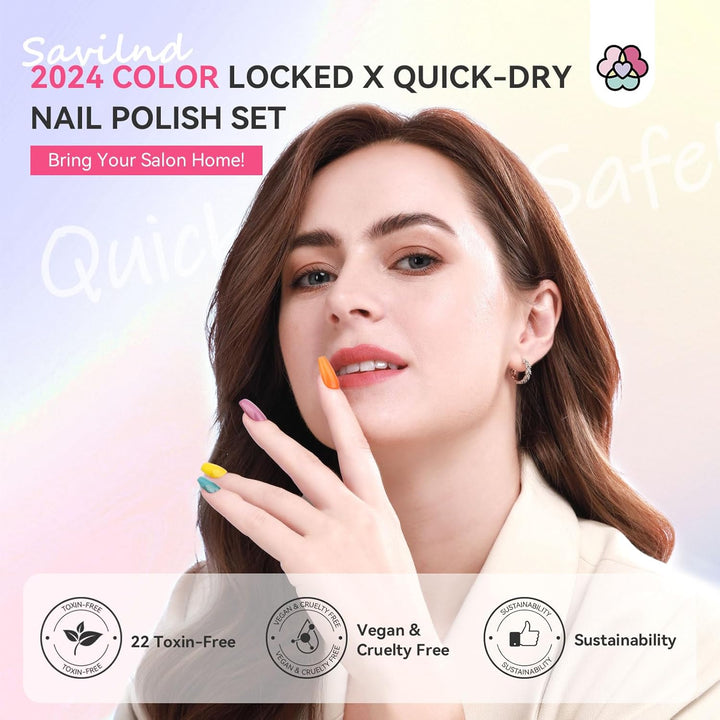 Saviland Quick Dry Nail Polish Set