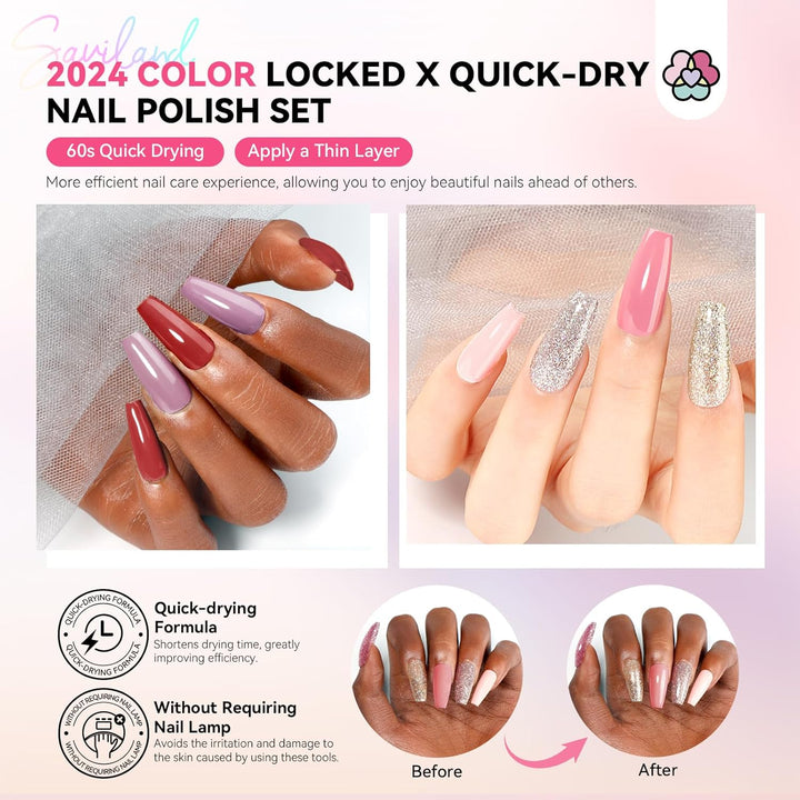 Saviland quick dry good nail polish set