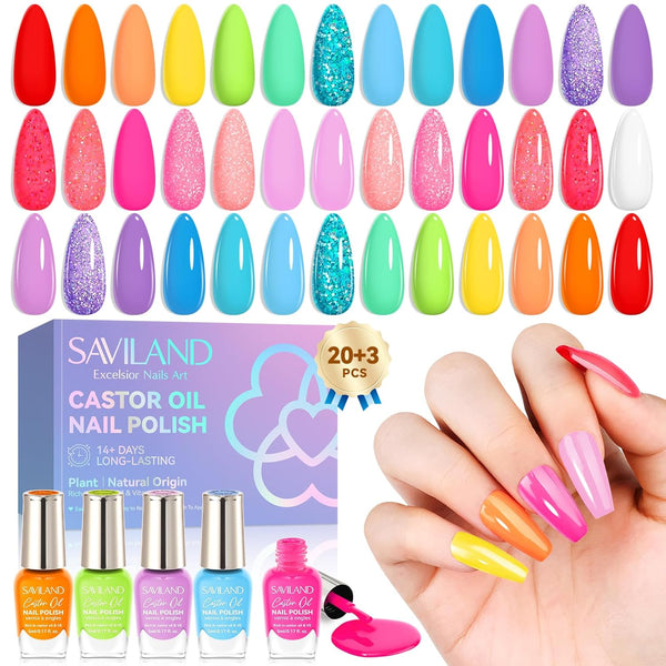 Saviland Neon Bright Colors Nail Polish Set