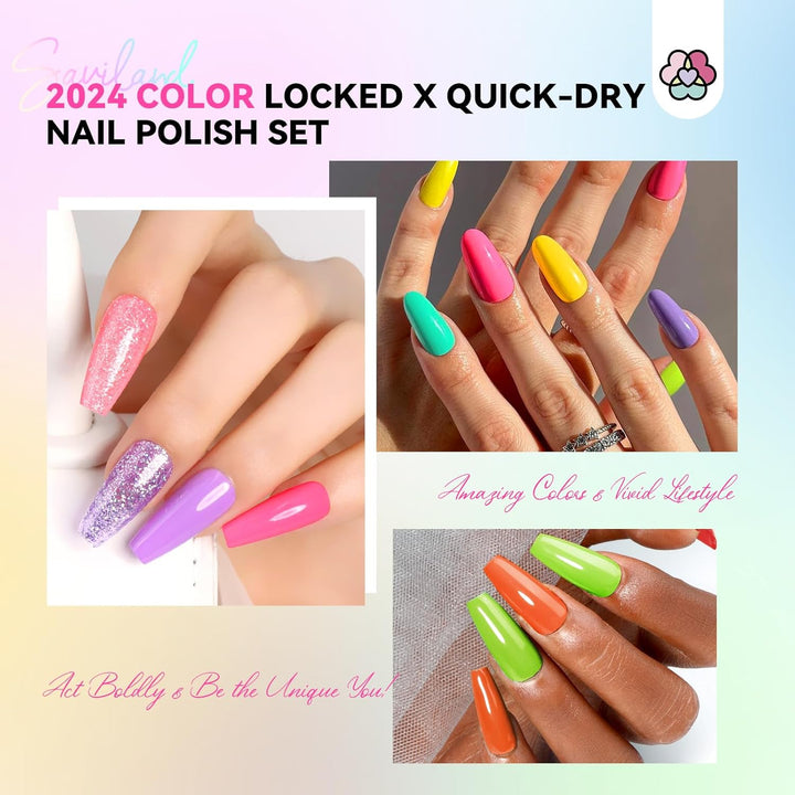 Saviland neon bright nail polish set