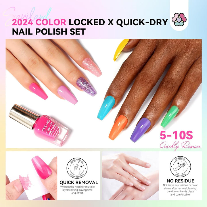 Saviland quick dry bright nail polish set