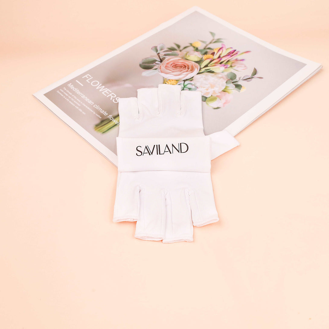 white uv protection gloves for nails