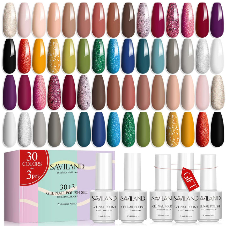 [US ONLY]33PCS Gel Nail Polish Set for Nails Art